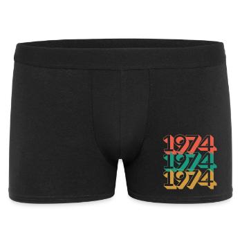 Retro 1974 Color Block Pattern - Men's Boxer Shorts - black - Front