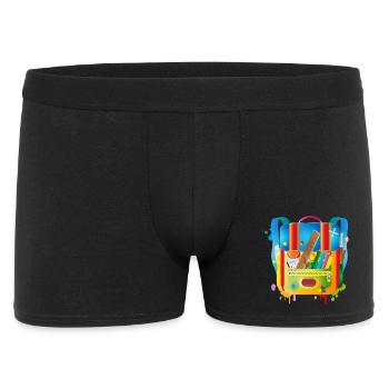 Cartables colorés avec accessoires scolaires - Boxer Homme - noir - Devant