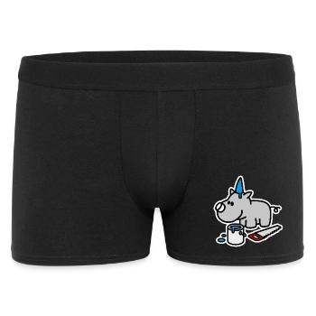 Lustige Nashorn Geburtstag Partyhut Party Niedlich - Männer Boxer Shorts - Schwarz - Vorne