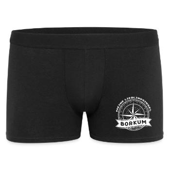 Borkum - Meine Lieblingsinsel - Männer Boxer Shorts - Schwarz - Vorne