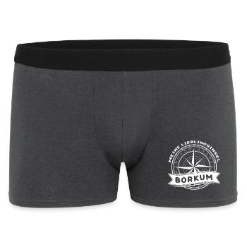 Borkum - Meine Lieblingsinsel - Männer Boxer Shorts - Anthrazit - Vorne