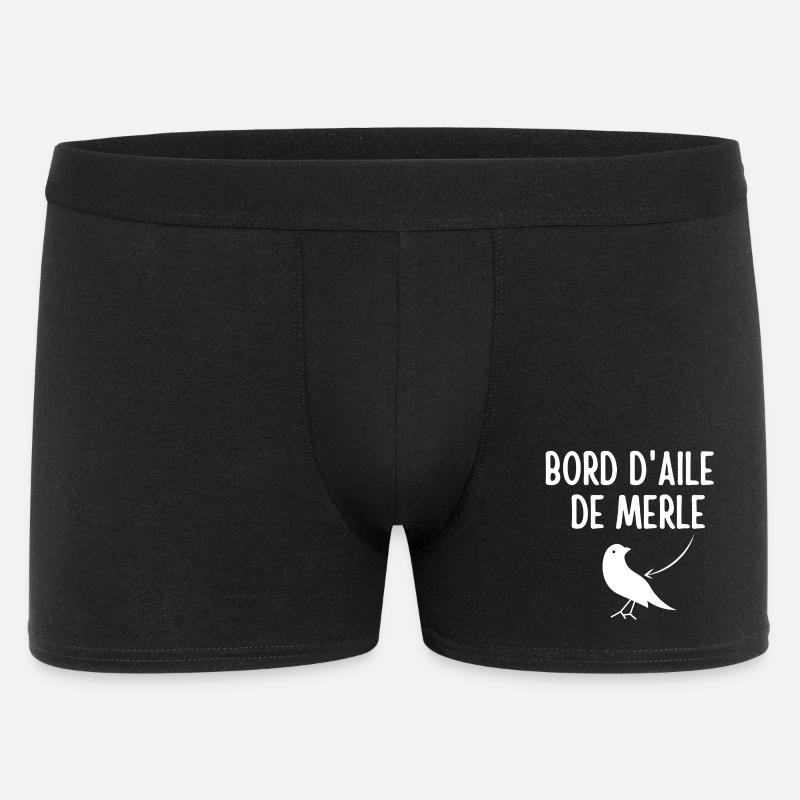Merle, expression, bord d'aile de merle - Boxer Homme - noir