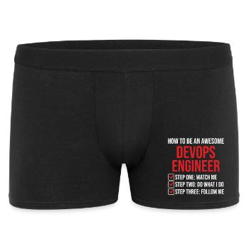 DevOps Ingenieur Motivation Zitat T-Shirt - Männer Boxer Shorts - Schwarz - Vorne
