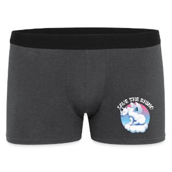 Die Nashörner retten| Nashorn - Männer Boxer Shorts - Anthrazit - Vorne