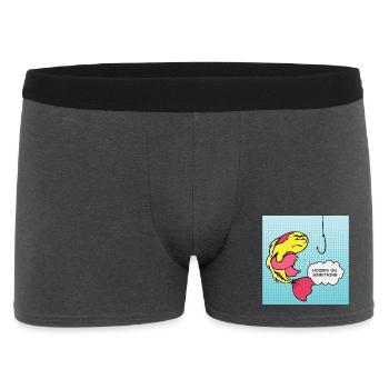 Pop Art Fish Hooked Humor - Men's Boxer Shorts - charcoal grey - Front