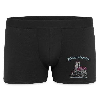 Schloss Lichtenstein, Märchenschloss, Deutschland - Männer Boxer Shorts - Schwarz - Vorne