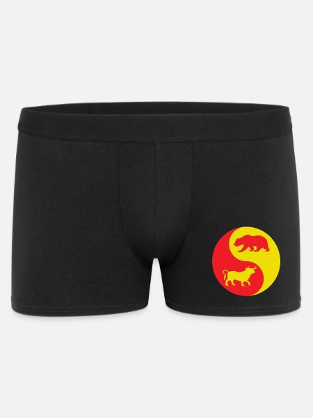 Yin Yang Bull and Red and Yellow Bear - Men's Boxer Shorts - black