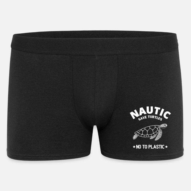 turtle, turtle, no to plastic - Men's Boxer Shorts - black