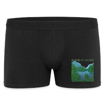 La nature appelle l’effet de jute de paysage fluvial - Boxer Homme - noir - Devant