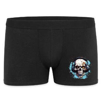 Gamer Skull Headset Spiel Zocken Spielkonsole - Männer Boxer Shorts - Schwarz - Vorne