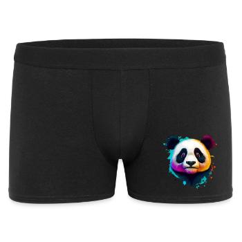 Panda - Männer Boxer Shorts - Schwarz - Vorne