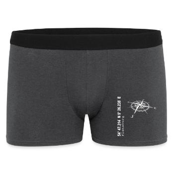 Koordinaten Flensburg - Männer Boxer Shorts - Anthrazit - Vorne