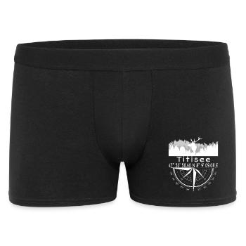 Koordinaten Titisee - Männer Boxer Shorts - Schwarz - Vorne