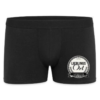 Lieblingsort Langeoog - Männer Boxer Shorts - Schwarz - Vorne