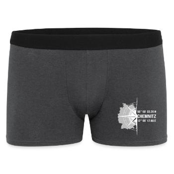Koordinaten Chemnitz - Männer Boxer Shorts - Anthrazit - Vorne