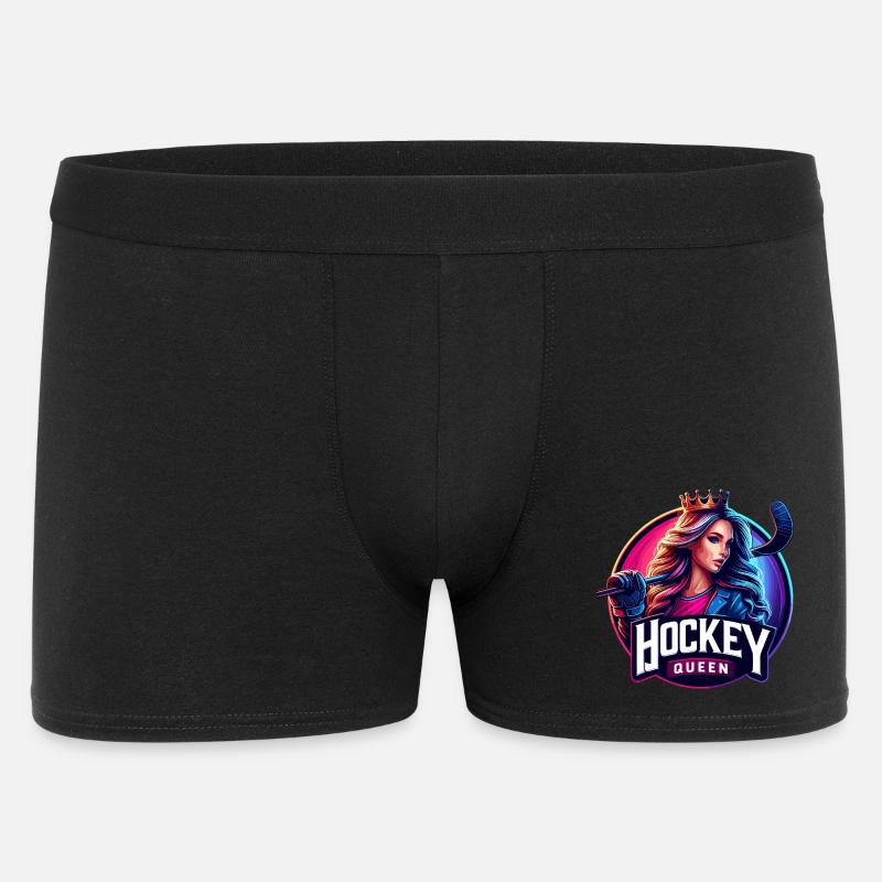 Hockey Queen Mädchen - Männer Boxer Shorts - Schwarz