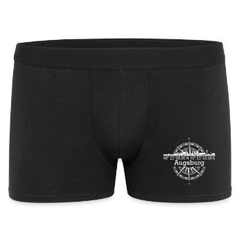 Koordinaten Skyline Augsburg - Männer Boxer Shorts - Schwarz - Vorne