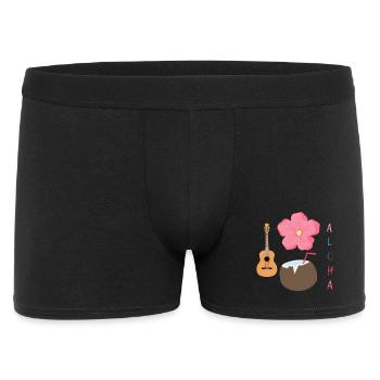 Hawaiian Harmony Designe - Männer Boxer Shorts - Schwarz - Vorne