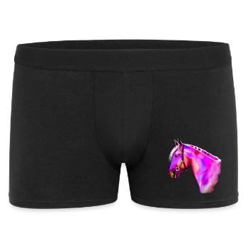 Neon Horse Head Watercolor - Men's Boxer Shorts - black - Front