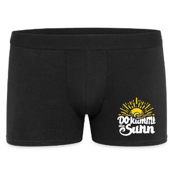 do kummt die Sunn - Dialekt Österreich Bayern - Männer Boxer Shorts - Schwarz - Vorne
