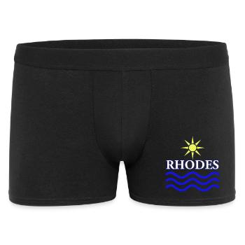 Rhodes Sun and Waves Design - Men's Boxer Shorts - black - Front