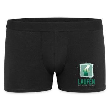 Laufen ist meine Droge - Männer Boxer Shorts - Schwarz - Vorne