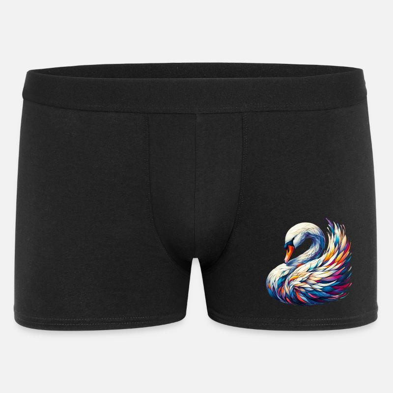 Schwan - Männer Boxer Shorts - Schwarz
