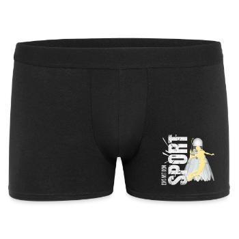 Eins mit dem Sport - Badminton - Männer Boxer Shorts - Schwarz - Vorne
