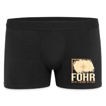 Föhr Koordinaten - Männer Boxer Shorts - Schwarz - Vorne