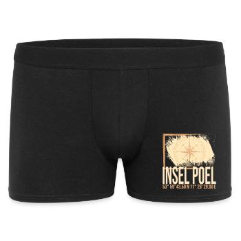 Insel Poel Koordinaten - Männer Boxer Shorts - Schwarz - Vorne