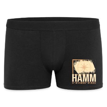 Hamm Koordinaten - Männer Boxer Shorts - Schwarz - Vorne