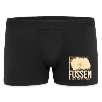 Füssen Koordinaten - Männer Boxer Shorts - Schwarz - Vorne