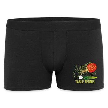 Life is better when you play Table Tennis - Männer Boxer Shorts - Schwarz - Vorne