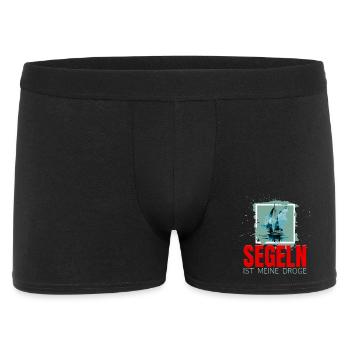 Segeln ist meine Droge - Männer Boxer Shorts - Schwarz - Vorne