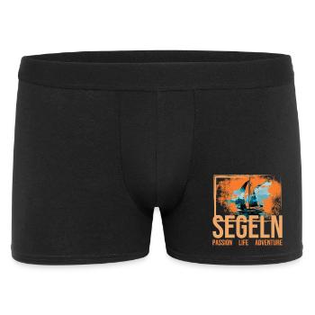 Passion - Life - Adventure - Segeln - Männer Boxer Shorts - Schwarz - Vorne