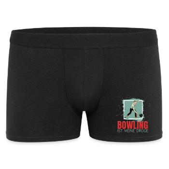 Bowling ist meine Droge - Männer Boxer Shorts - Schwarz - Vorne