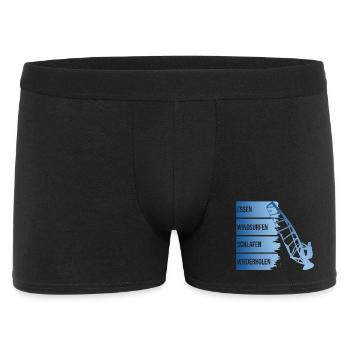 Essen - Windsurfen - Schlafen - Wiederholen - Männer Boxer Shorts - Schwarz - Vorne