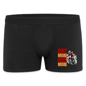 Dirt More - Ride More - Männer Boxer Shorts - Schwarz - Vorne