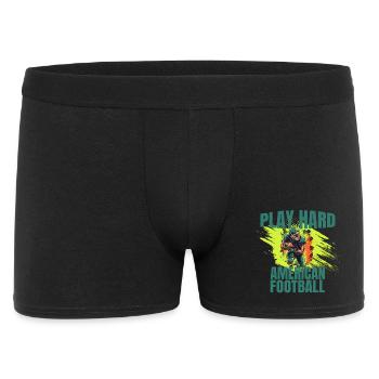 Play Hard - American Football - Männer Boxer Shorts - Schwarz - Vorne