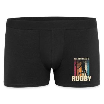 All you Need is Rugby - Männer Boxer Shorts - Schwarz - Vorne