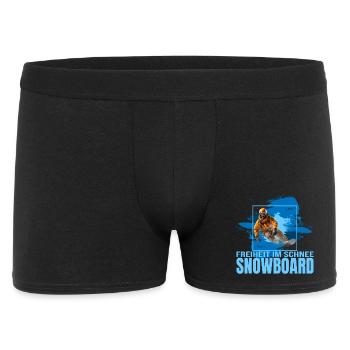 Freiheit im Schnee - Snowboard - Männer Boxer Shorts - Schwarz - Vorne