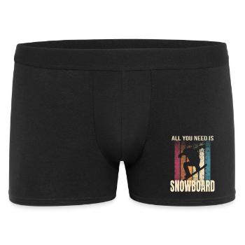 All you need is Snowboard - Männer Boxer Shorts - Schwarz - Vorne