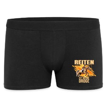 Reiten ist meine Droge - Männer Boxer Shorts - Schwarz - Vorne