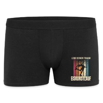 Lebe deinen Traum - Eiskunstlaufen - Männer Boxer Shorts - Schwarz - Vorne