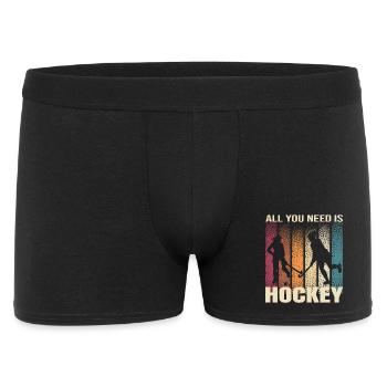 All you Need is Hockey - Männer Boxer Shorts - Schwarz - Vorne