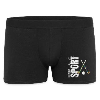 Eins mit dem Sport - Hockey - Männer Boxer Shorts - Schwarz - Vorne