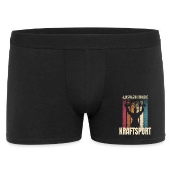 Alles was ich brauche - Kraftsport - Männer Boxer Shorts - Schwarz - Vorne