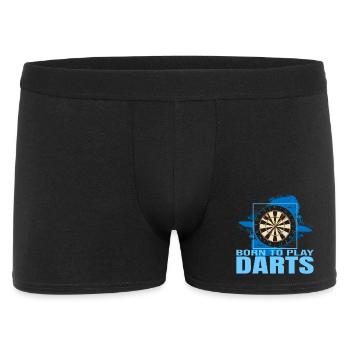Born to play Darts - Männer Boxer Shorts - Schwarz - Vorne