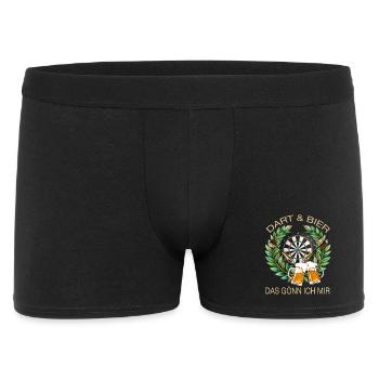 Dart & Bier - Das gönn ich mir - Männer Boxer Shorts - Schwarz - Vorne
