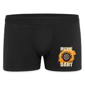 Ruhe Der Meister ist jetzt dran - Dart - Männer Boxer Shorts - Schwarz - Vorne